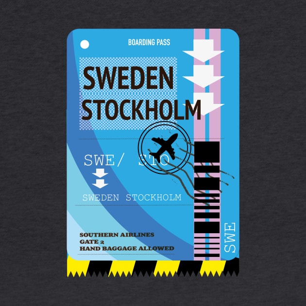 Sweden Stockholm travel ticket by nickemporium1